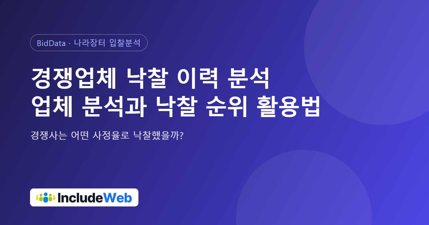 경쟁업체 낙찰 이력 분석하는 법, 업체 분석과 낙찰 순위 활용하기