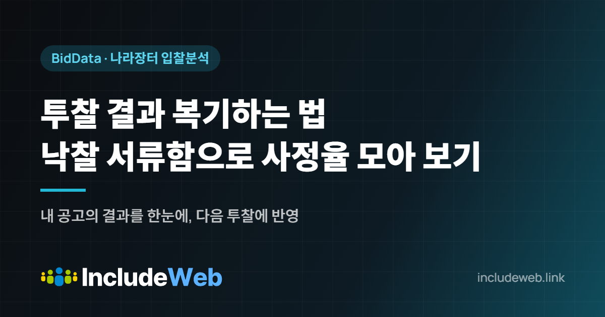 투찰 결과 복기하는 법 낙찰 서류함으로 사정율 모아 보기
